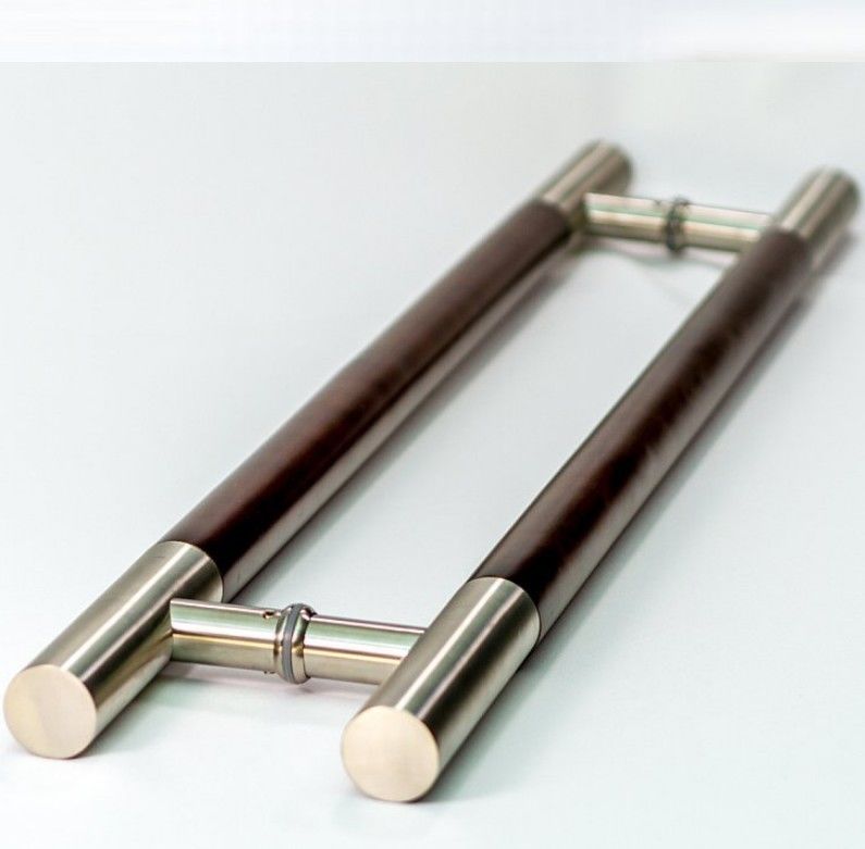 Modern Design Tempered Glass Door Pull Handle with Stainless Steel and Sanding Finish