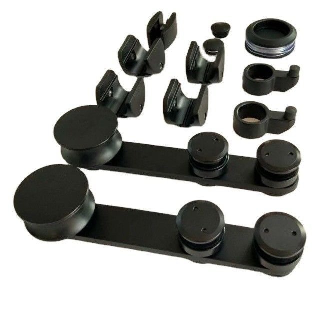 Modern Design Round Tray Sliding Barn Door Hardware Kit for Double Hanging Rail System