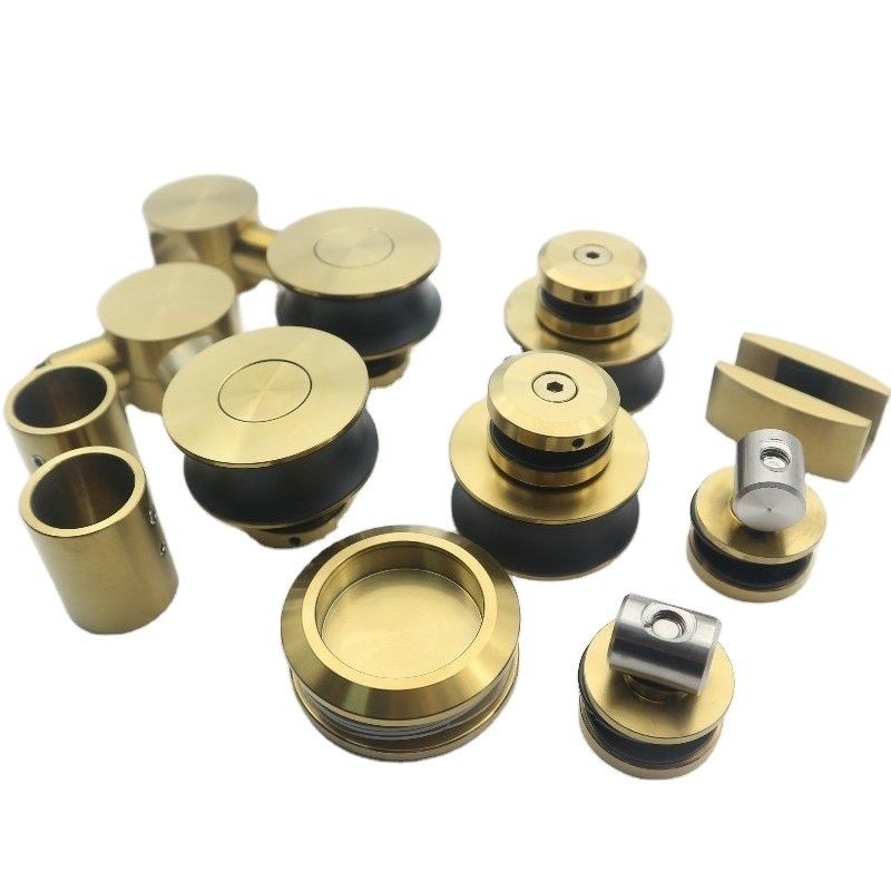 High Hardness and Durable Sliding Door Accessory for Single Glass Door in Polish Gold