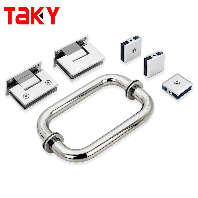 1.0mm Pipe Thickness Stainless Steel D Type Glass Door Pull Handle for Hotel Shower Room