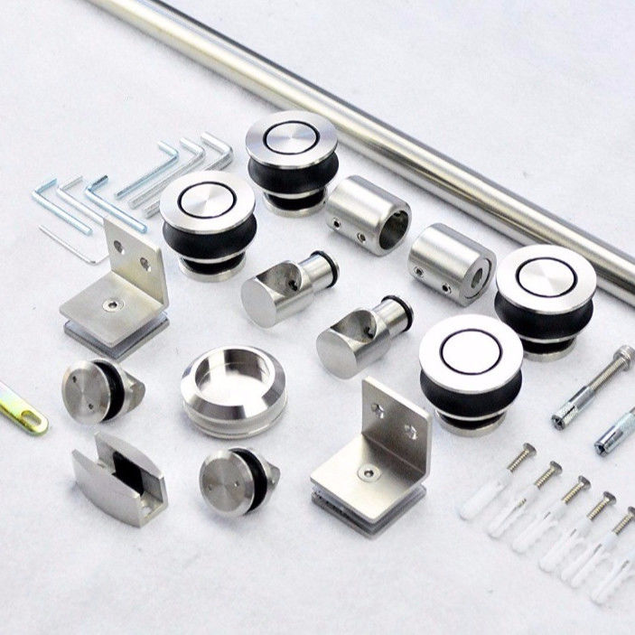 8-12mm Framless Glass Door Sliding Mirror Barn Door Kit for Hotel Bathroom and Closet