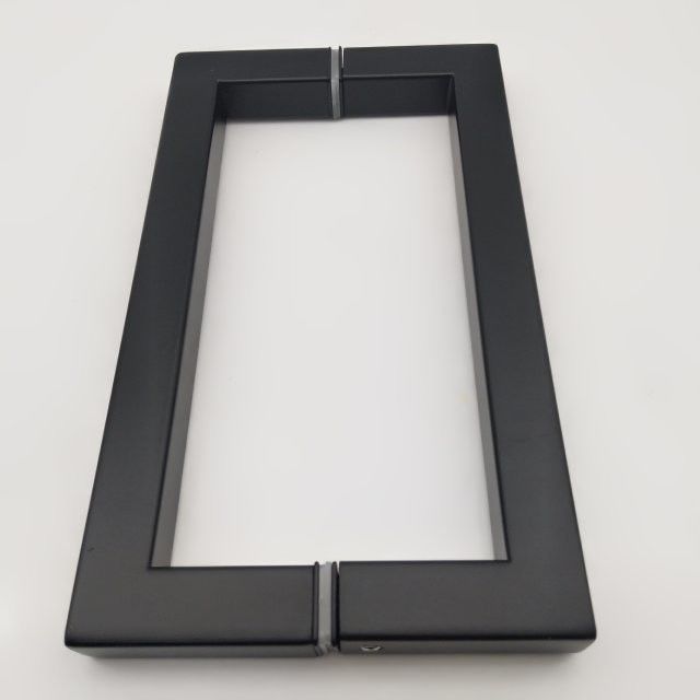 Hotel 8 inch Black Matte D type Stainless Steel 304 Glass Door Handle for Shower Room