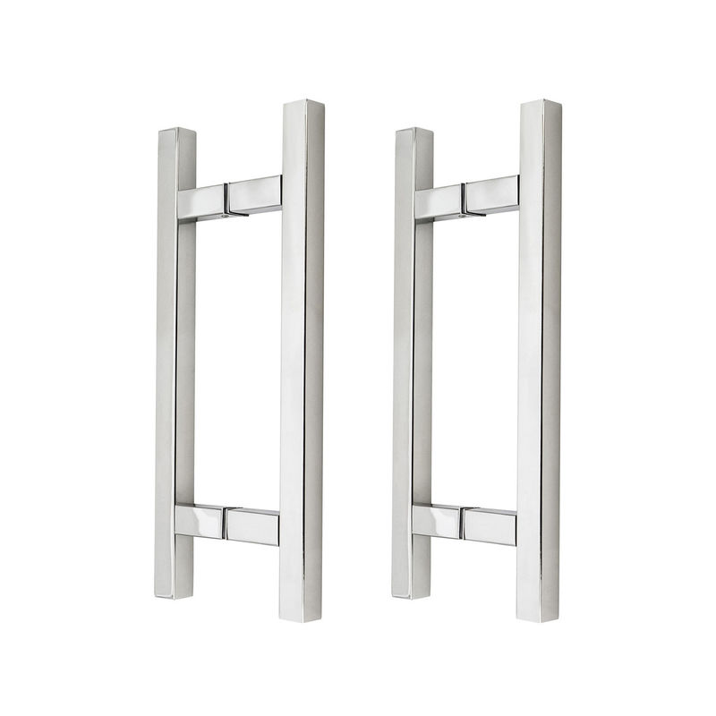 Chinese Design Style CP Finish Commercial H Handle for Frameless Sliding Shower Glass Door Pull Handles