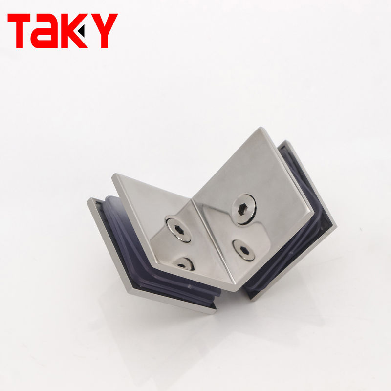 Durable 45*45mm Shower Clamps for Tempered Glass Mounting in Corner of Bathroom Door