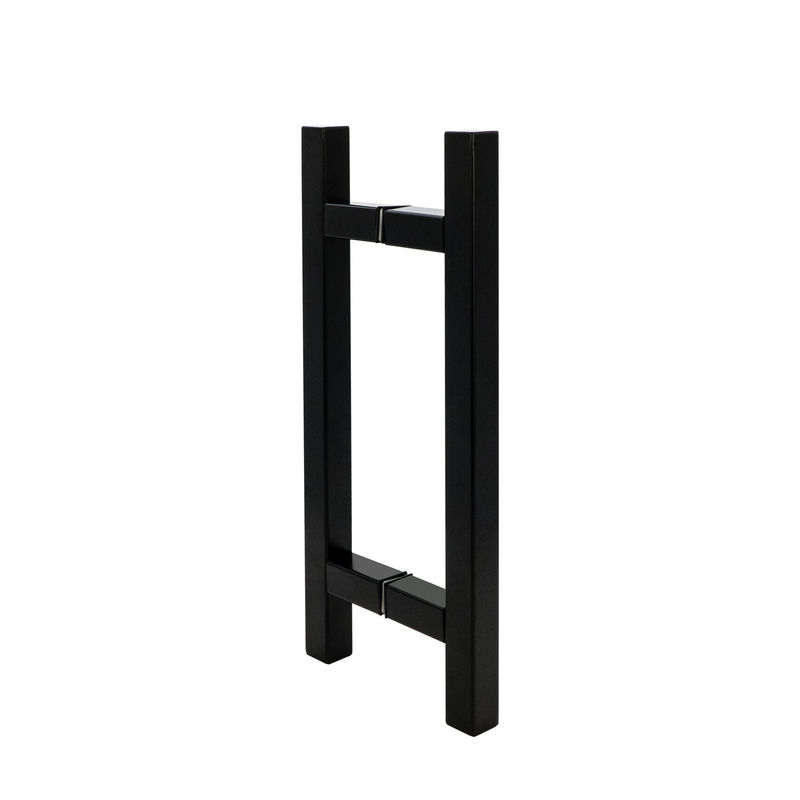 Matt Black L-Shaped Bathroom Glass Door Handle for Shower Made of Stainless Steel 304