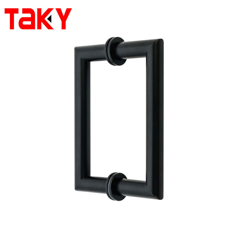 Matt Black Glass Door Pull Handle with Quadrate Design 200*200*19*1.0mm