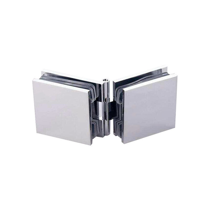 Polished Finish Brass Glass to Glass Hinge for 8-12mm Glass Retail Displays