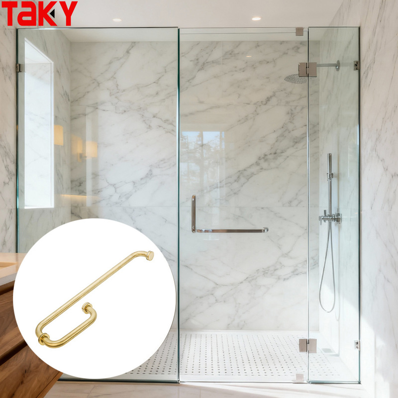 G Type Modern Luxury Stainless Steel Hotel Towel Bar Glass Door Pull Handle
