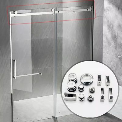 SS304 Square 30*10mm Bar Shower Sliding Door Tube Fitting with Silver Appearance Style