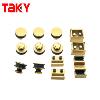 Enhance Your Bathroom with Gold Color Frameless Sliding Shower Door Hardware Fittings