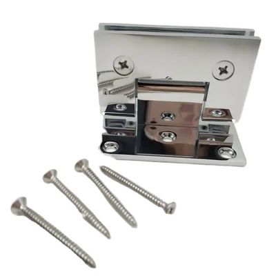 Solid Brass Off Set Bathroom Glass Door Clamp Shower Room Hinge for Fixed 10-12mm Glass