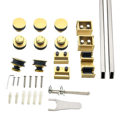 Double Door Stainless Steel 304 Glass Sliding Door Roller Hardware with Round Tray Shape