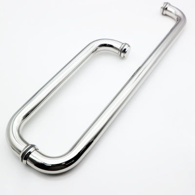 Tempered Glass Pull Handle with SS304 Vertical Stainless Steel Adjustable Design