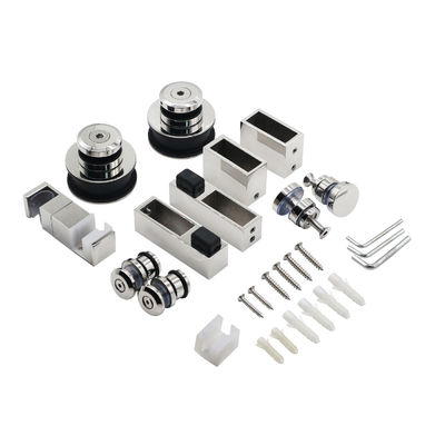 Good price Frameless Stainless Steel Rollers Hanging Wheel Rail Track Sliding Barn Shower Glass Door Hardware Kits online