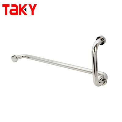 Round Tube L Shape Handle Stainless Steel Bathroom Glass Shower Door Handle