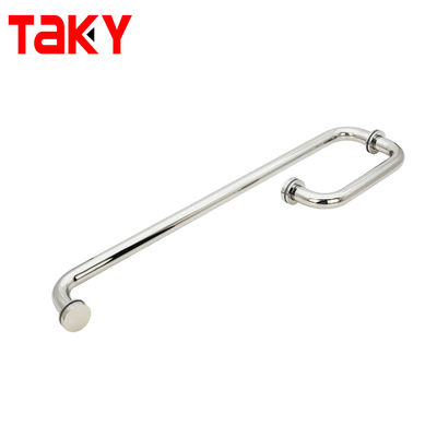 Stainless Steel 304 Shower Room L Type Door Handle Polished Chrome Shower Glass Door Handle