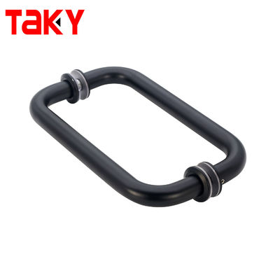 Matte Black Satin round Stainless steel pull handle shower glass door handle