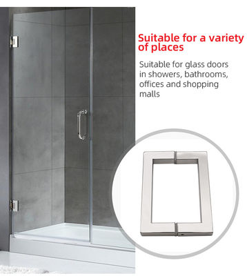 SS304 Stainless Steel Shower Handle Square Tube Shower Glass Door Handle