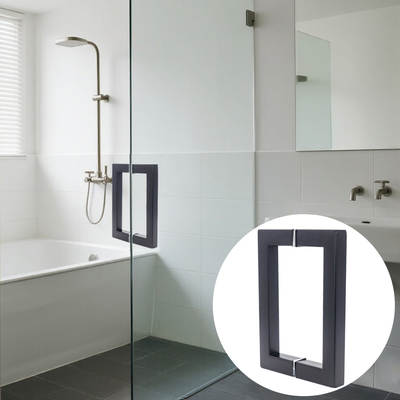 Factory 304 Stainless Steel Matt Black Color Square Tube Glass Door Handle