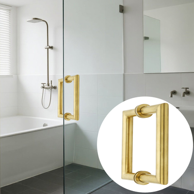 Metal round tube square Main Glass Door Gold Pull Handle