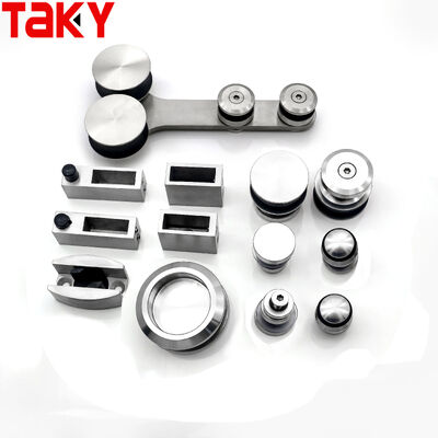 Stainless Steel Frameless Glass Barn Door Hardware Shower Room Glass Sliding Door Kit Fitting Kit Porta Scorrevole a Vista