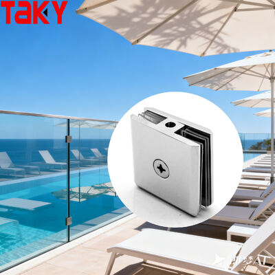 180 Degree Stainless Steel 316 Glass Door Clip Bracket for 8-12mm Glass Thickness Corner Clamps