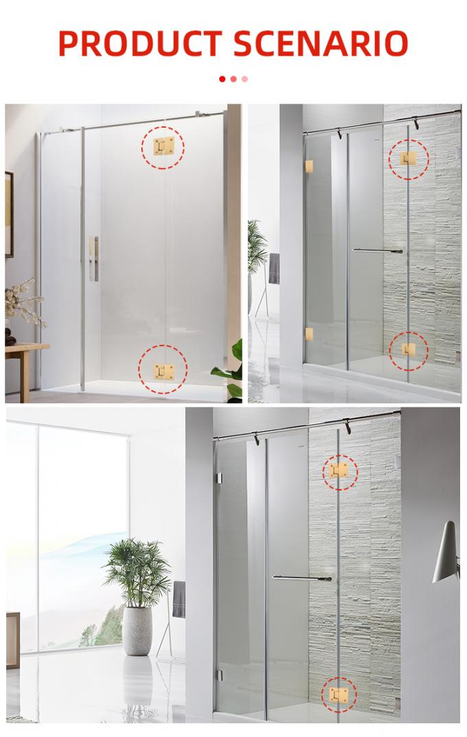 Modern Design 304 Stainless Steel Glass to Glass Hinge 180 Degree Bathroom Gate Clamp 8