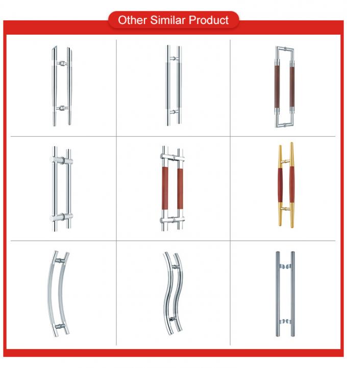 Customized 304 Stainless Steel Glass Door Pull Handles for Hotel Interior Design 5