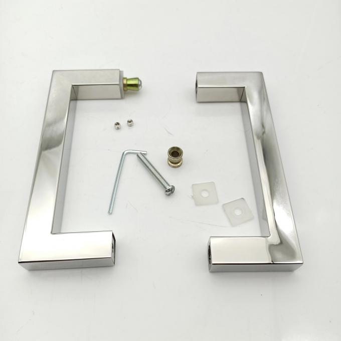 Polished Chrome Finish Stainless Steel Square Pivot Glass Door Handle with and Sample 3