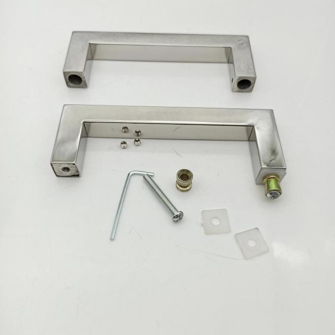 Polished Chrome Finish Stainless Steel Square Pivot Glass Door Handle with and Sample 2