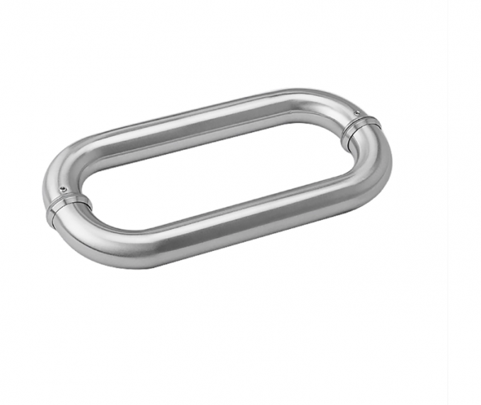 Polished Chrome Finish Glass Door Pull Handle Stainless Steel for Contemporary Style 0