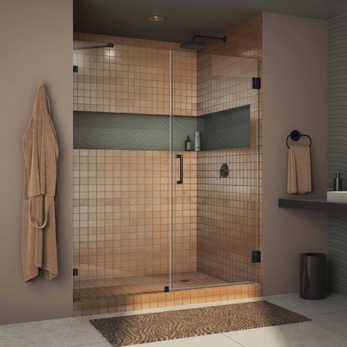 304 Stainless Steel Glass to Wall Hardware Shower Hinge Silver Coating Wall Mount 7