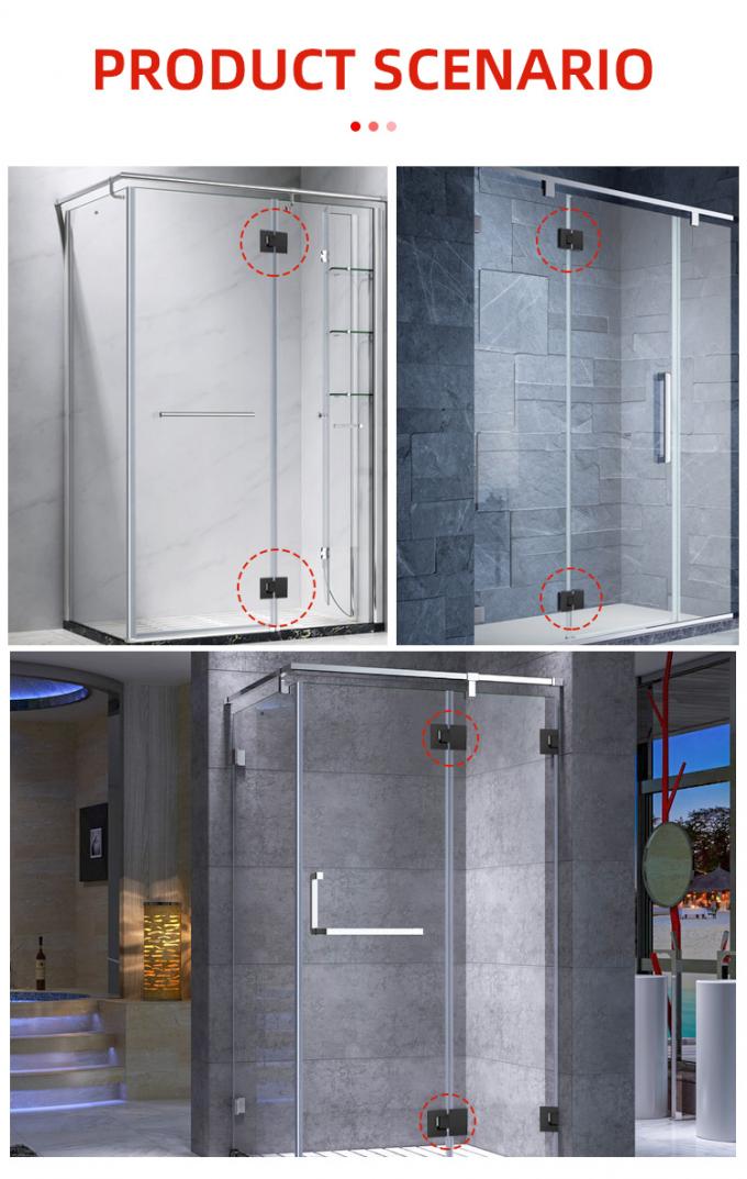 Stainless Steel Shower Door Hinges Suitable for 800-1200MM Door Width 5-6MM Thickness 7